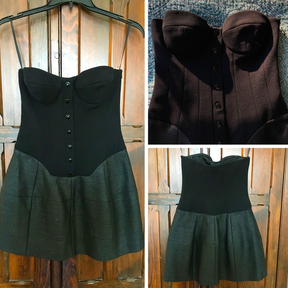 Black corset strapless evening Etro dress